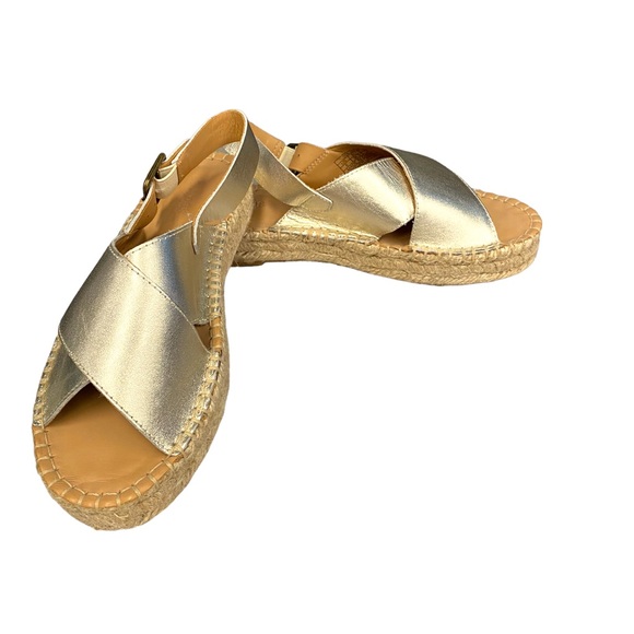 NWOT Soludos Eloise Platinum Espadrille Sandal 6 - Picture 3 of 7